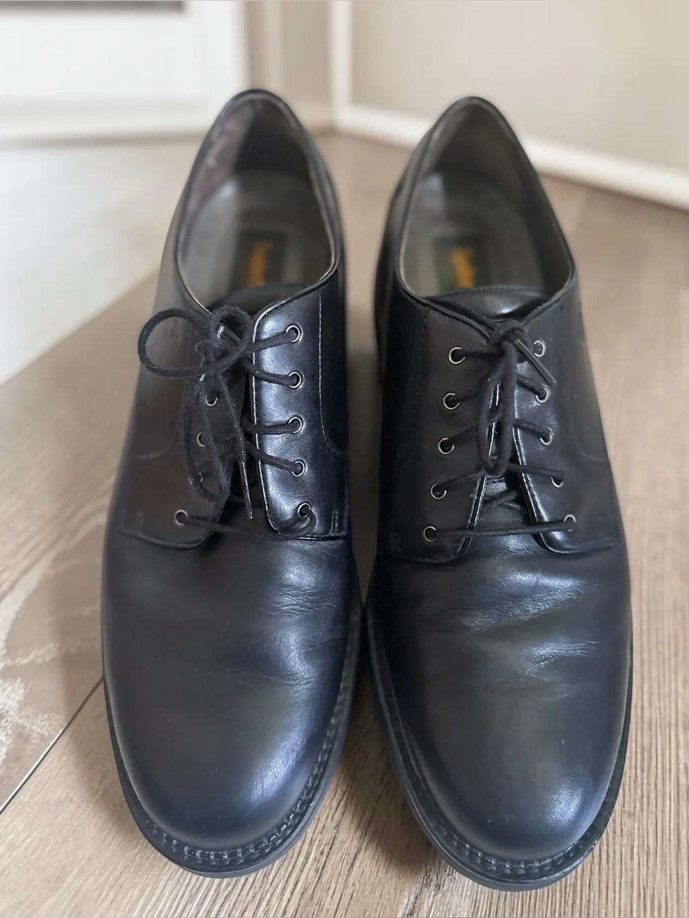 Vintage Timberland Men's 10.5M Black Leather Waterproof Oxfords Dress Shoes